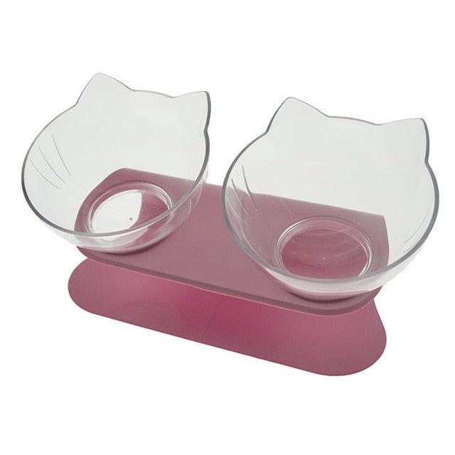 Non-Slip Double Cat Bowl Dog Bowl With Stand Pet Feeding Cat Water Bowl - Pet Bowls For Dogs Feeder Product (D71)(6W1)