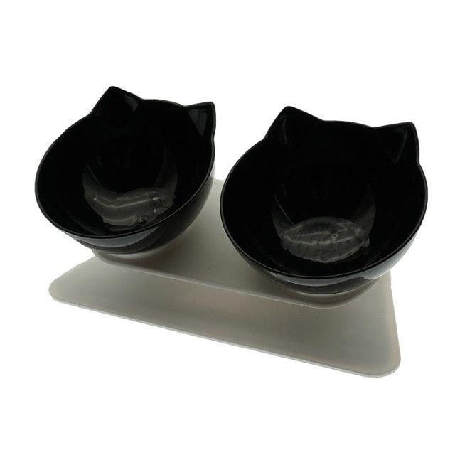 Non-Slip Double Cat Bowl Dog Bowl With Stand Pet Feeding Cat Water Bowl - Pet Bowls For Dogs Feeder Product (D71)(6W1)
