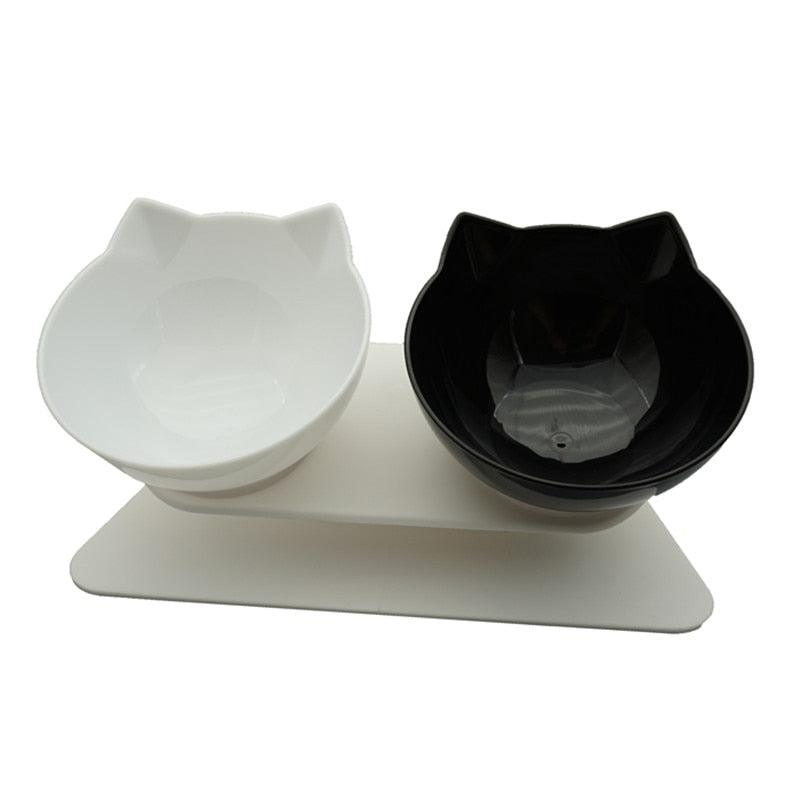 Non-Slip Double Cat Bowl Dog Bowl With Stand Pet Feeding Cat Water Bowl - Pet Bowls For Dogs Feeder Product (D71)(6W1)
