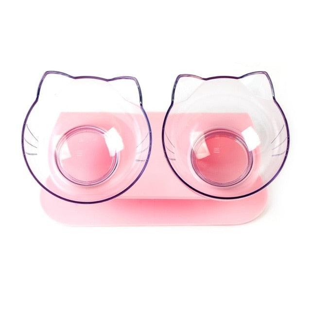 Non-slip Cat Bowls - Double Bowls With Raised Stand Pet Food And Water Bowls For Cats Dogs Feeders (2U71)