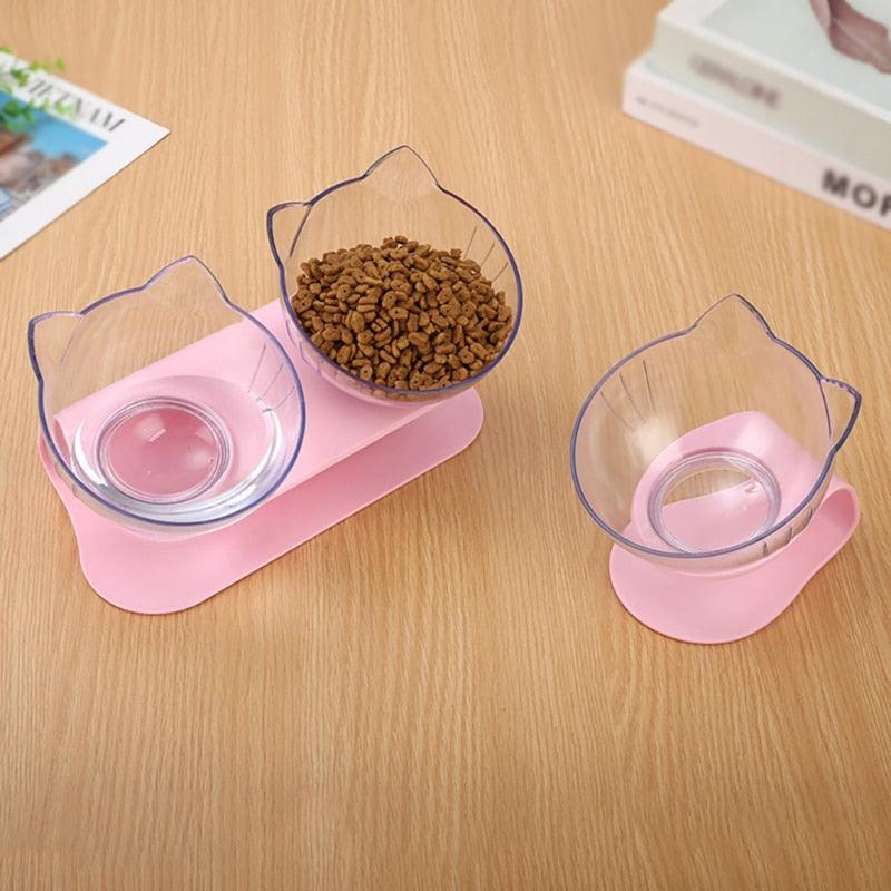 Non-slip Cat Bowls - Double Bowls With Raised Stand Pet Food And Water Bowls For Cats Dogs Feeders (2U71)