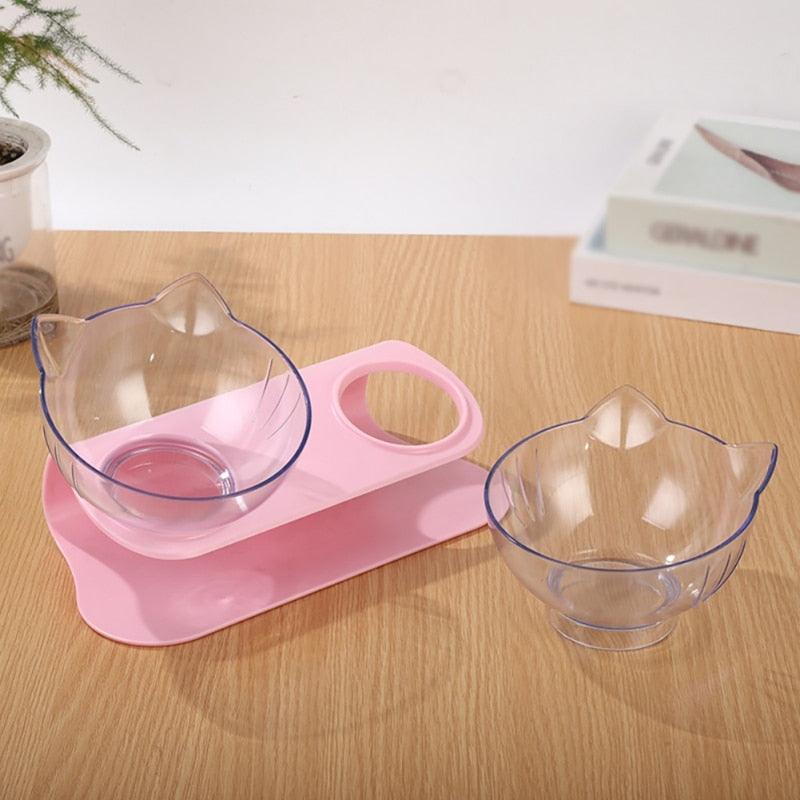 Non-slip Cat Bowls - Double Bowls With Raised Stand Pet Food And Water Bowls For Cats Dogs Feeders (2U71)