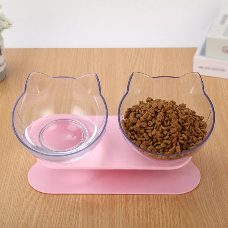 Non-slip Cat Bowls - Double Bowls With Raised Stand Pet Food And Water Bowls For Cats Dogs Feeders (2U71)