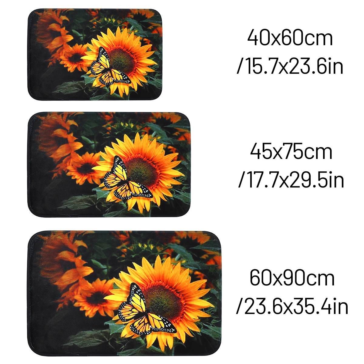 Non-slip Door Mat Carpet Butterfly Sunflower Entrance Doormat Floor Rug For Bathroom Bedroom Living Room (RU2)(RU4)(1U68)