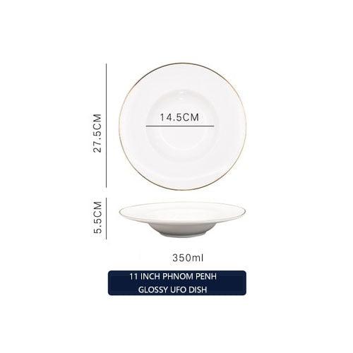 Nordic Ceramic Straw Hat Round Plate - Nine-Inch Dessert Western-Style Kitchen Tableware (AK7)