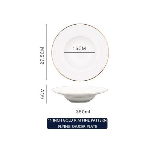 Nordic Ceramic Straw Hat Round Plate - Nine-Inch Dessert Western-Style Kitchen Tableware (AK7)