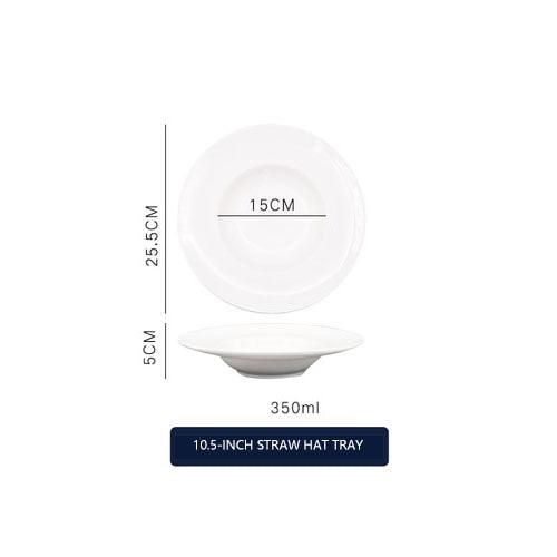 Nordic Ceramic Straw Hat Round Plate - Nine-Inch Dessert Western-Style Kitchen Tableware (AK7)