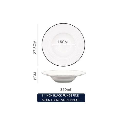 Nordic Ceramic Straw Hat Round Plate - Nine-Inch Dessert Western-Style Kitchen Tableware (AK7)