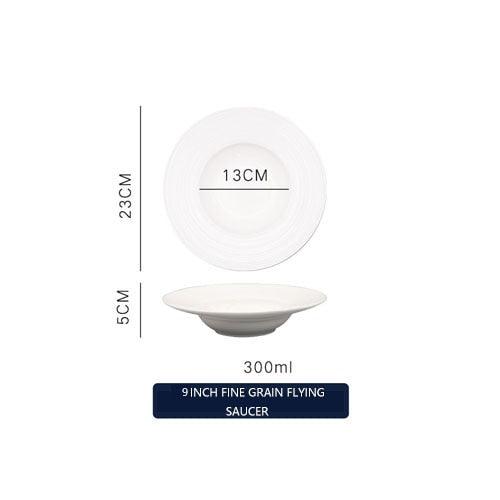 Nordic Ceramic Straw Hat Round Plate - Nine-Inch Dessert Western-Style Kitchen Tableware (AK7)