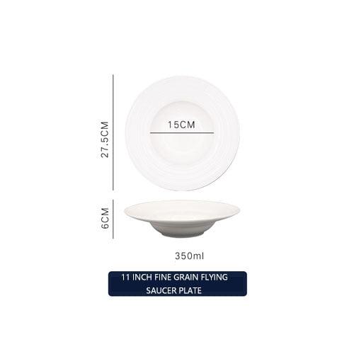 Nordic Ceramic Straw Hat Round Plate - Nine-Inch Dessert Western-Style Kitchen Tableware (AK7)
