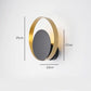 Nordic Modern Minimalist Postmodern Wall Lamp LED Black Iron Round Wall Light for Bedside Bedroom (D58)(LL6)