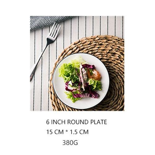 Nordic Style Ceramic Plate - Chinese Dishes In Various Shapes (D61)(AK7)
