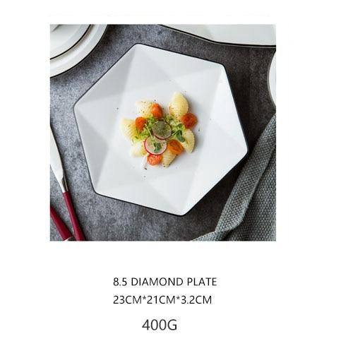 Nordic Style Ceramic Plate - Chinese Dishes In Various Shapes (D61)(AK7)