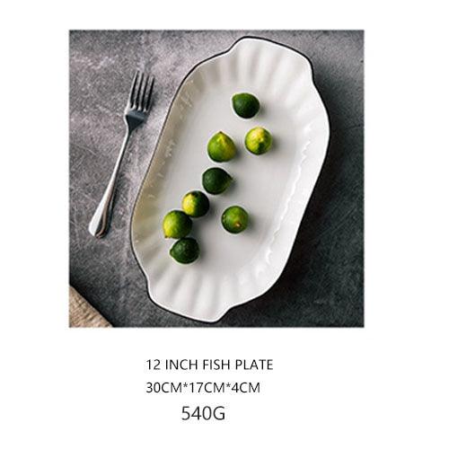 Nordic Style Ceramic Plate - Chinese Dishes In Various Shapes (D61)(AK7)