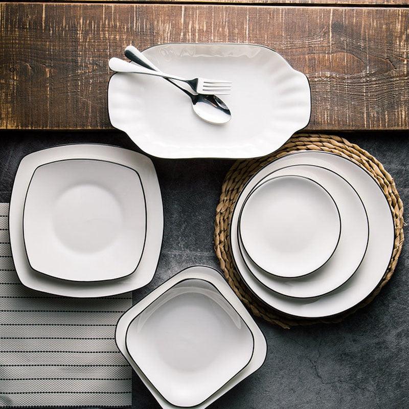Nordic Style Ceramic Plate - Chinese Dishes In Various Shapes (D61)(AK7)