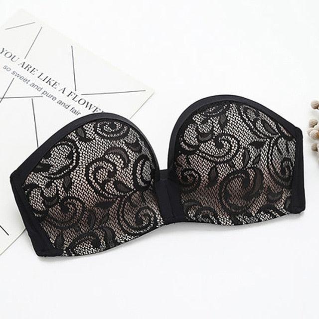 Gorgeous Trending Women's Lace Bras - Strapless Chic Bra - Push Up Bare Back Lingerie (TSB1)(F27)
