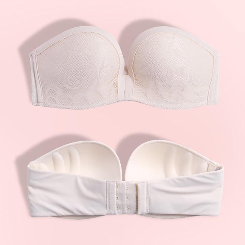Gorgeous Trending Women's Lace Bras - Strapless Chic Bra - Push Up Bare Back Lingerie (TSB1)(F27)