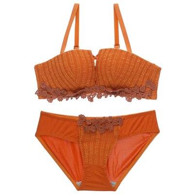 Gorgeous Women Sexy High Quality Underwear - Velvet Comfortable 1/2 Cup - Lace Underwear Set (TSB4)(F27)