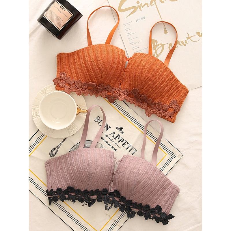Gorgeous Women Sexy High Quality Underwear - Velvet Comfortable 1/2 Cup - Lace Underwear Set (TSB4)(F27)