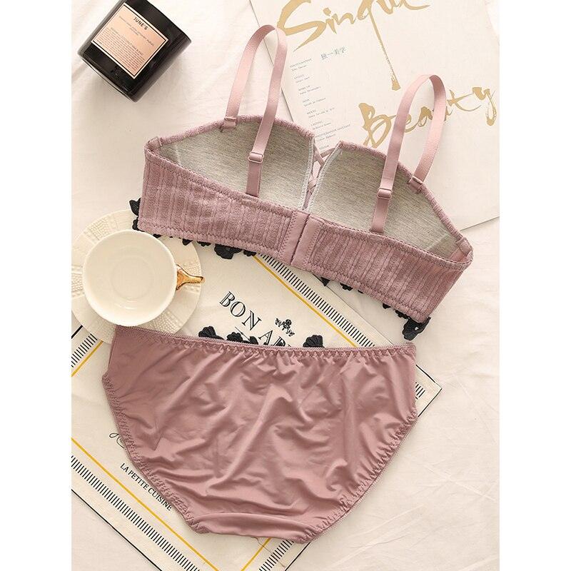 Gorgeous Women Sexy High Quality Underwear - Velvet Comfortable 1/2 Cup - Lace Underwear Set (TSB4)(F27)