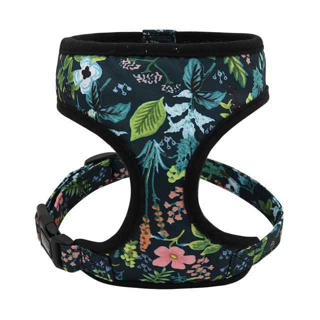 Nylon Dog Harness And Leash Set - Fashion Printed No Pull Pet Dog Harness Vest Lead (D70)(2W1)(3W1)