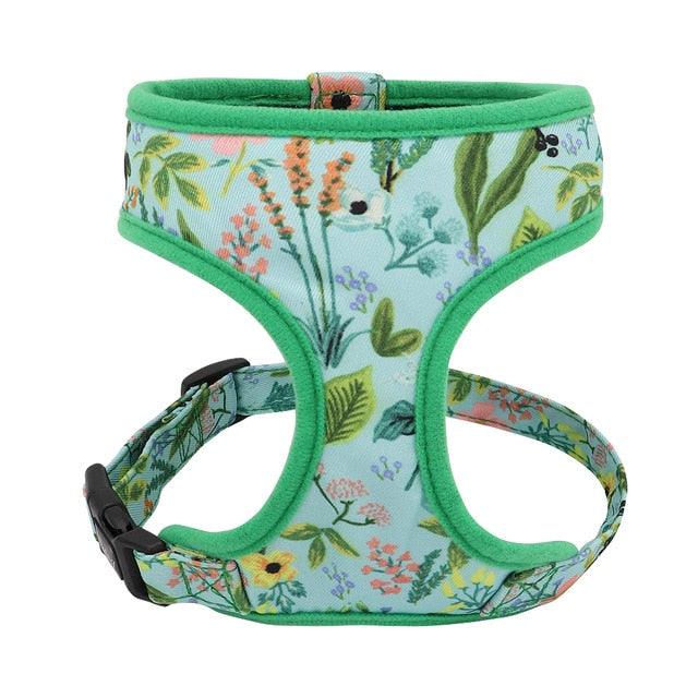Nylon Dog Harness And Leash Set - Fashion Printed No Pull Pet Dog Harness Vest Lead (D70)(2W1)(3W1)