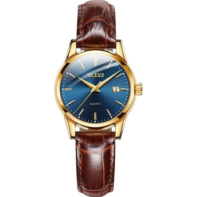 Gorgeous Women's Watches - Fashion Casual Luxury Dress Genuine Brown Leather Waterproof (1U82)(9WH3)