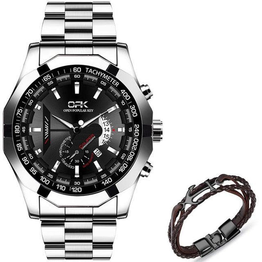Casual Sport Watches - Luxury Military Leather Wrist Watch - Fashion Waterproof (1U84)(MA9)
