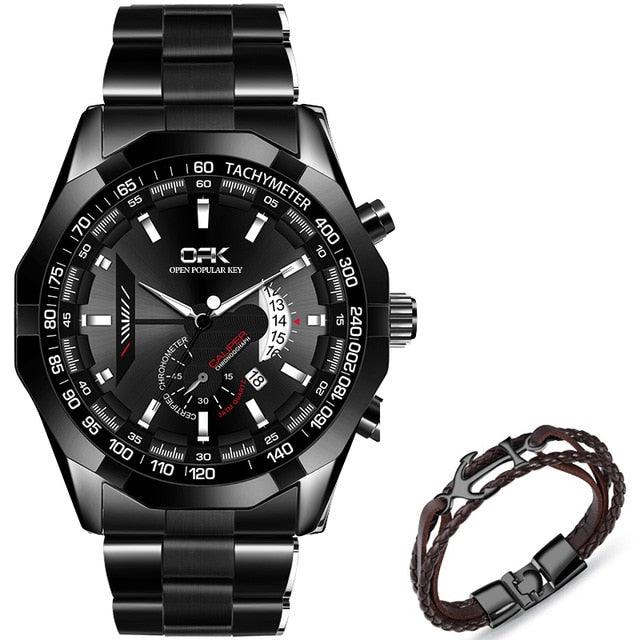 Casual Sport Watches - Luxury Military Leather Wrist Watch - Fashion Waterproof (1U84)(MA9)