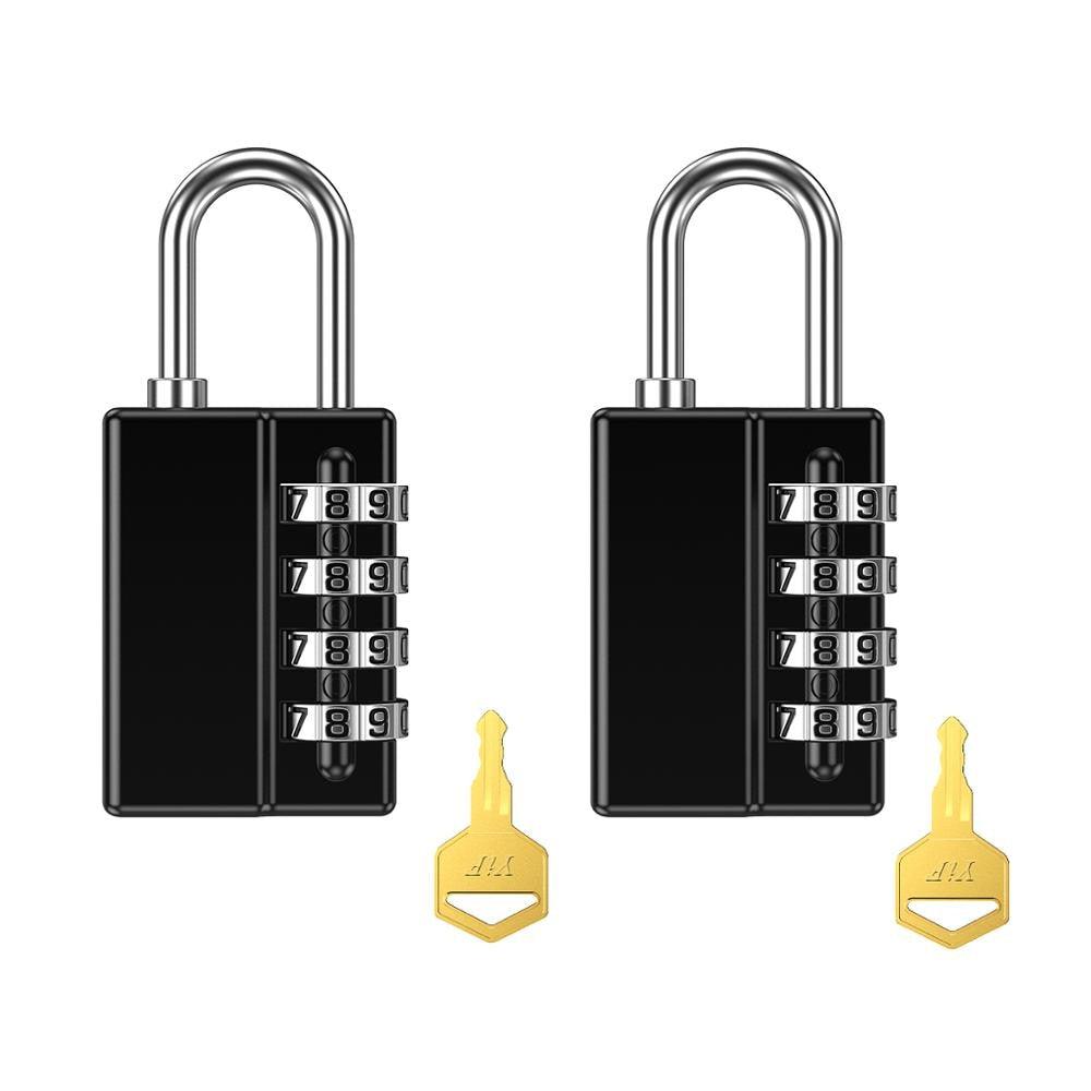 2PCS 4 Digit Padlock Combination With Key - Strong Steel Key Lock With Key (LT6)