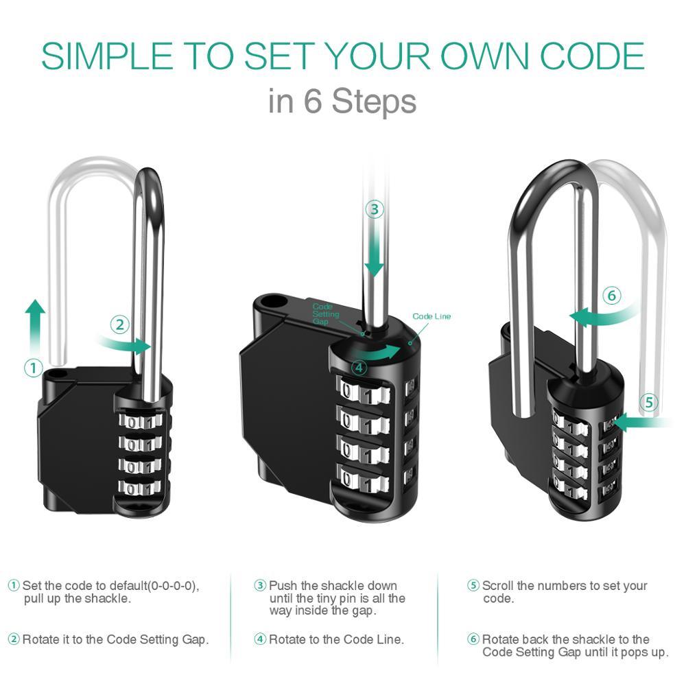2PCS Dial Digit Padlock Security Alloy Combination Code Number Lock Padlock (LT6)