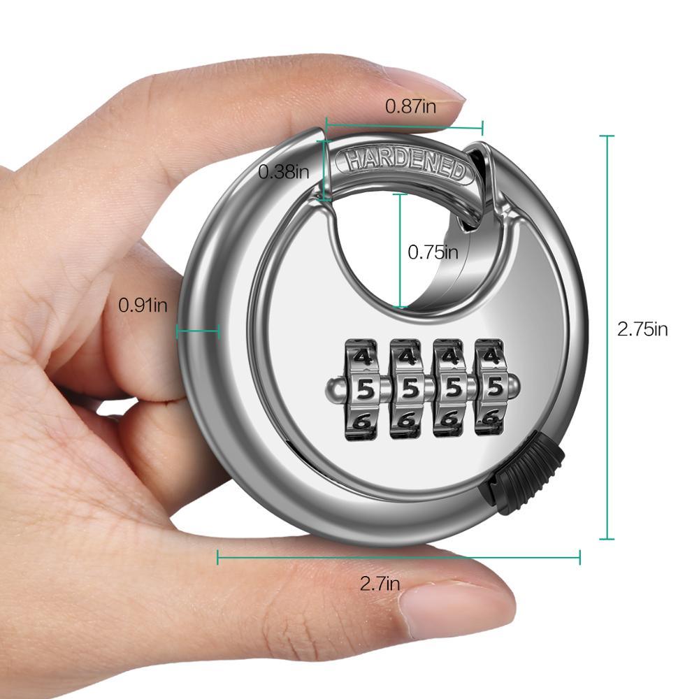 4 Digit Combination Lock Round Padlock - Stainless Steel Lock (LT6)(F104)