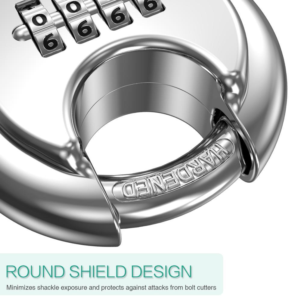 4 Digit Combination Lock Round Padlock - Stainless Steel Lock (LT6)(F104)