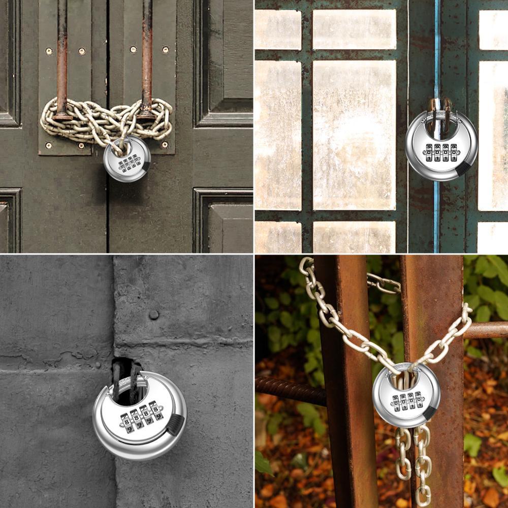 4 Digit Combination Lock Round Padlock - Stainless Steel Lock (LT6)(F104)