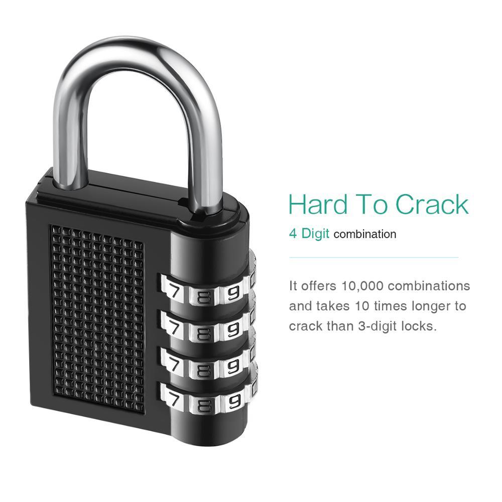 4 Digit Combination Padlock - 2PCS Durable Locks - Home Gate Toolbox Locker Outdoor (LT6)