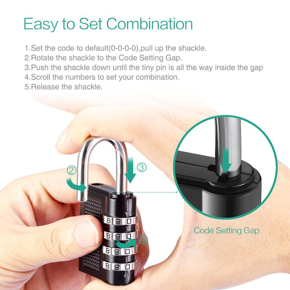 4 Digit Combination Padlock - 2PCS Durable Locks - Home Gate Toolbox Locker Outdoor (LT6)