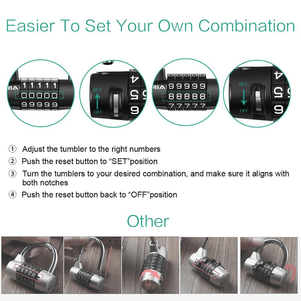 5 Digit Combination Lock Code Number - Security Drawer Cabinet Padlock Safety Luggage Toolbox (D79)(LT6)