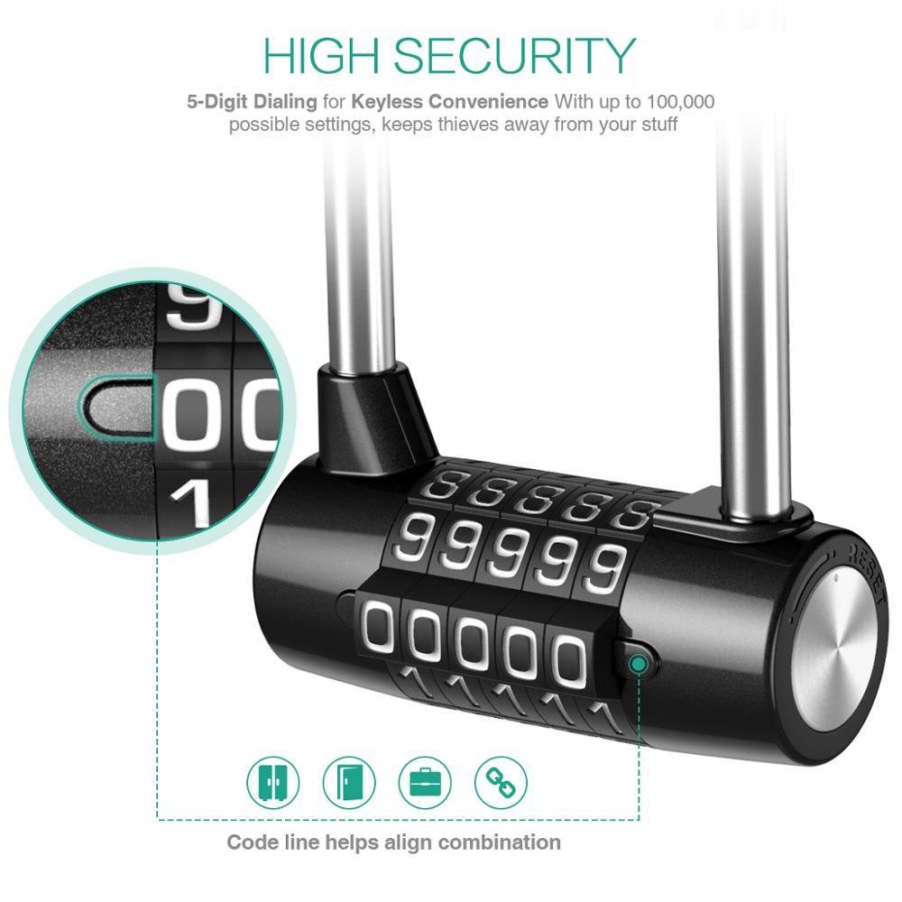5 Digit Combination Lock - Waterproof Security Padlock Outdoor Safety Lock (LT6)