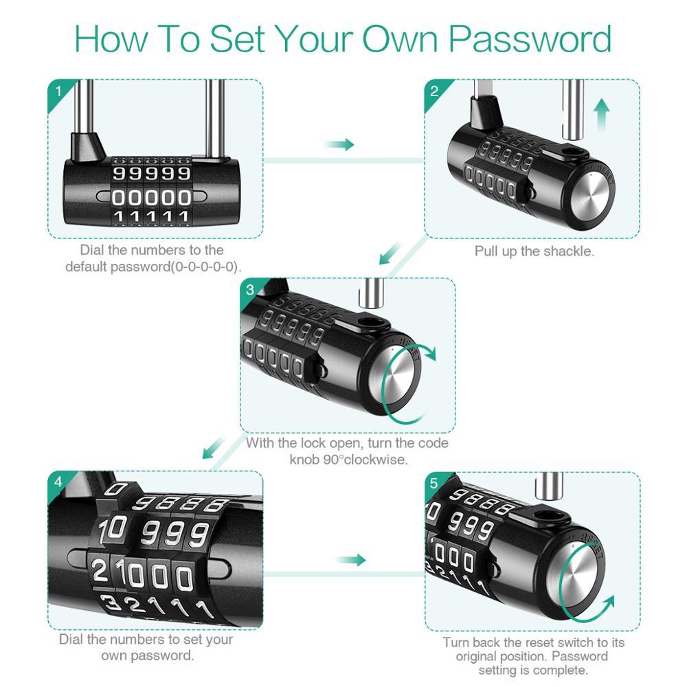 5 Digit Combination Lock - Waterproof Security Padlock Outdoor Safety Lock (LT6)