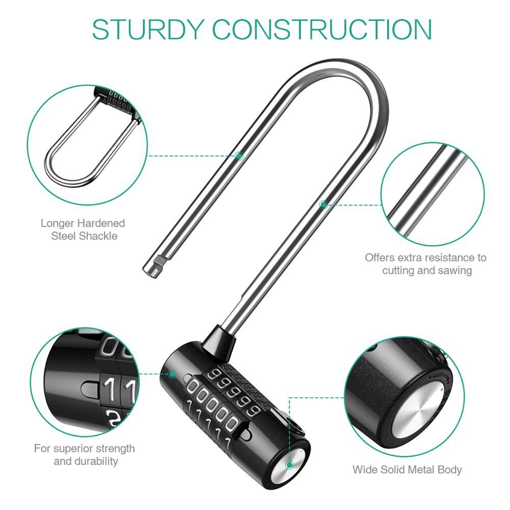 5 Digit Combination Lock - Waterproof Security Padlock Outdoor Safety Lock (LT6)