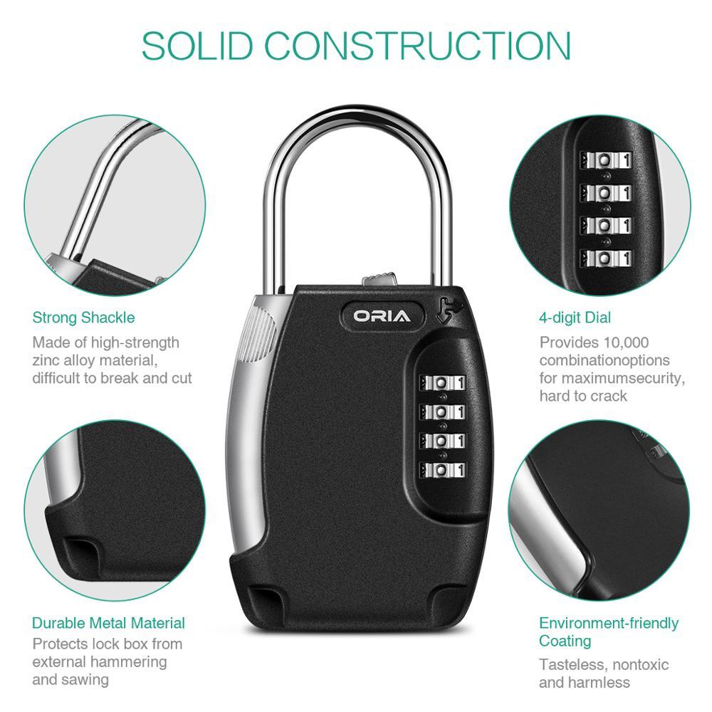 Key Storage Lock Box - Padlock Key Storage Safety Box Lock - 4 Digit Waterproof Padlock (LT6)(F104)