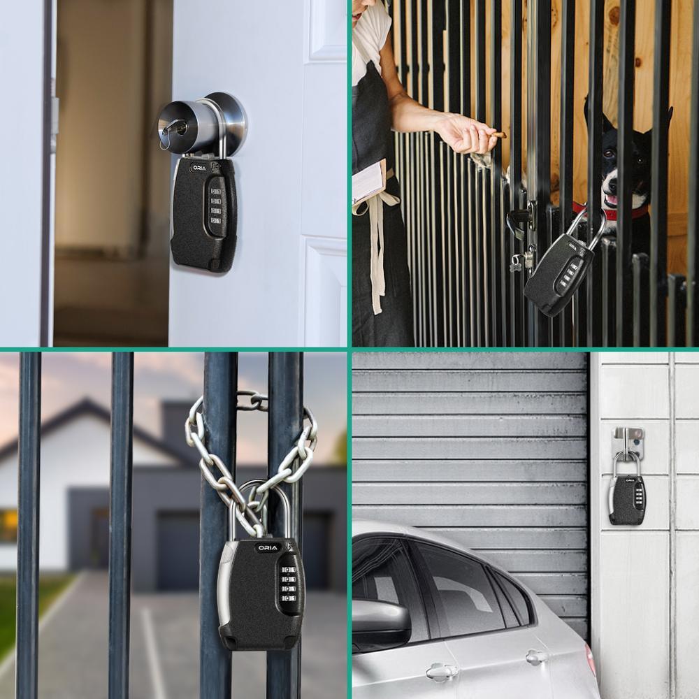 Key Storage Lock Box - Padlock Key Storage Safety Box Lock - 4 Digit Waterproof Padlock (LT6)(F104)