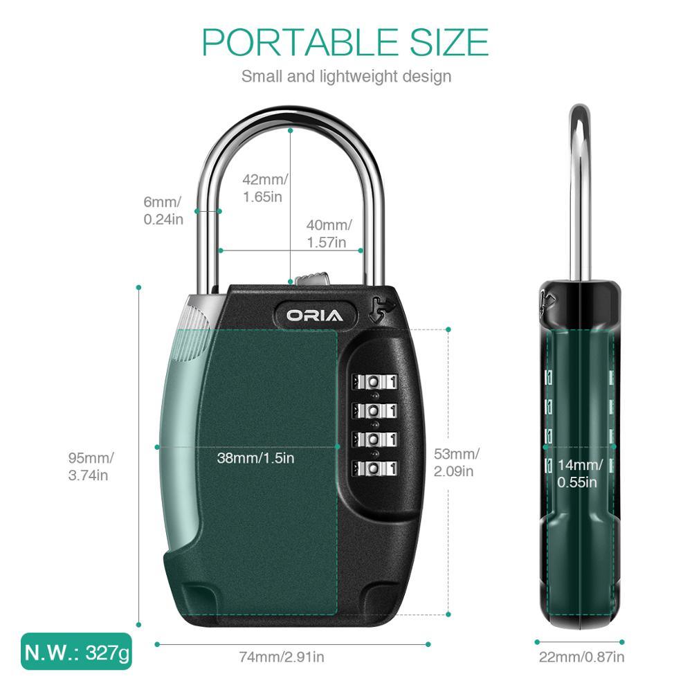 Key Storage Lock Box - Padlock Key Storage Safety Box Lock - 4 Digit Waterproof Padlock (LT6)(F104)