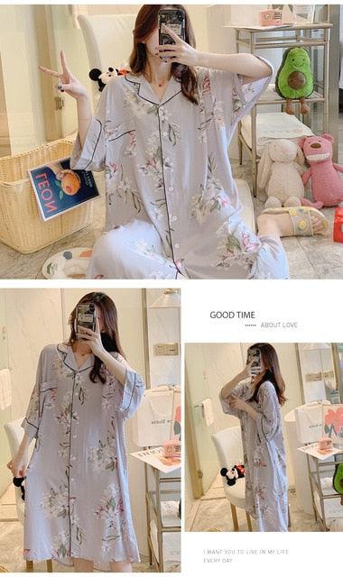 Great Sleeping Long Style Sleep Shirts Nightgown - Sexy Lingerie - Summer Femme Nightdress (1U90)