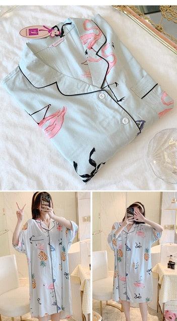 Great Sleeping Long Style Sleep Shirts Nightgown - Sexy Lingerie - Summer Femme Nightdress (1U90)