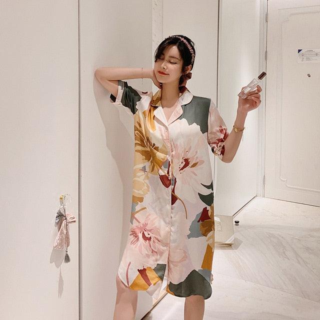 Great Sleeping Long Style Sleep Shirts Nightgown - Sexy Lingerie - Summer Femme Nightdress (1U90)
