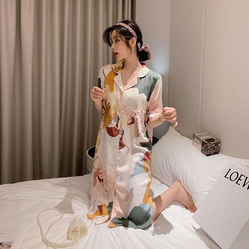 Great Sleeping Long Style Sleep Shirts Nightgown - Sexy Lingerie - Summer Femme Nightdress (1U90)