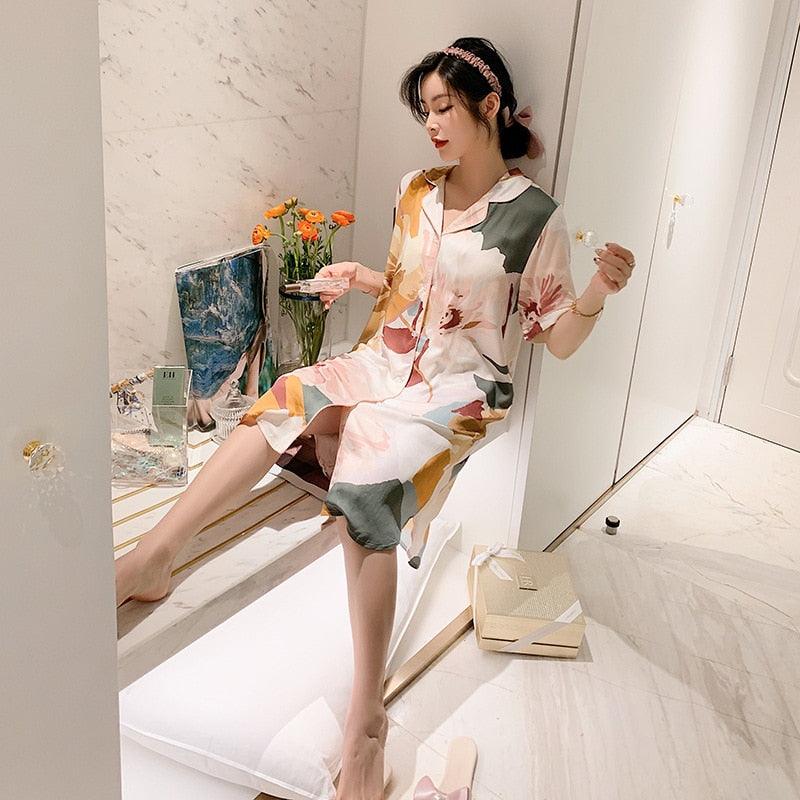 Great Sleeping Long Style Sleep Shirts Nightgown - Sexy Lingerie - Summer Femme Nightdress (1U90)
