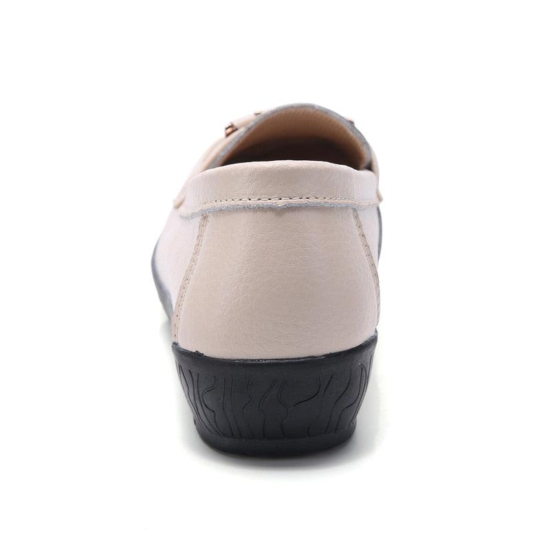Soft Leisure Flats Women Leather Shoes - Loafers Casual Female Footwear (D40)(FS)