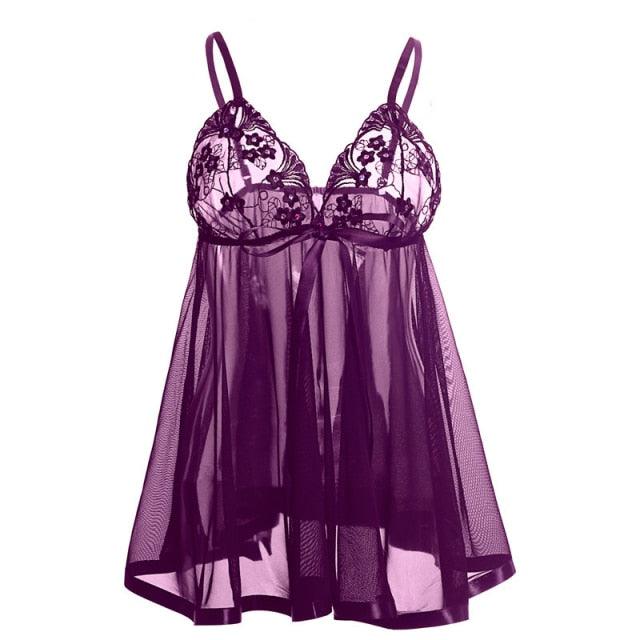 Trending Sleepwear Women Embroidery Sexy Nightwear Night Dress Mini Lace Sleep Shirts Female Plus Size Sexy Nightgown (TSL1)(TSB2)(TSB4)(1U29)
